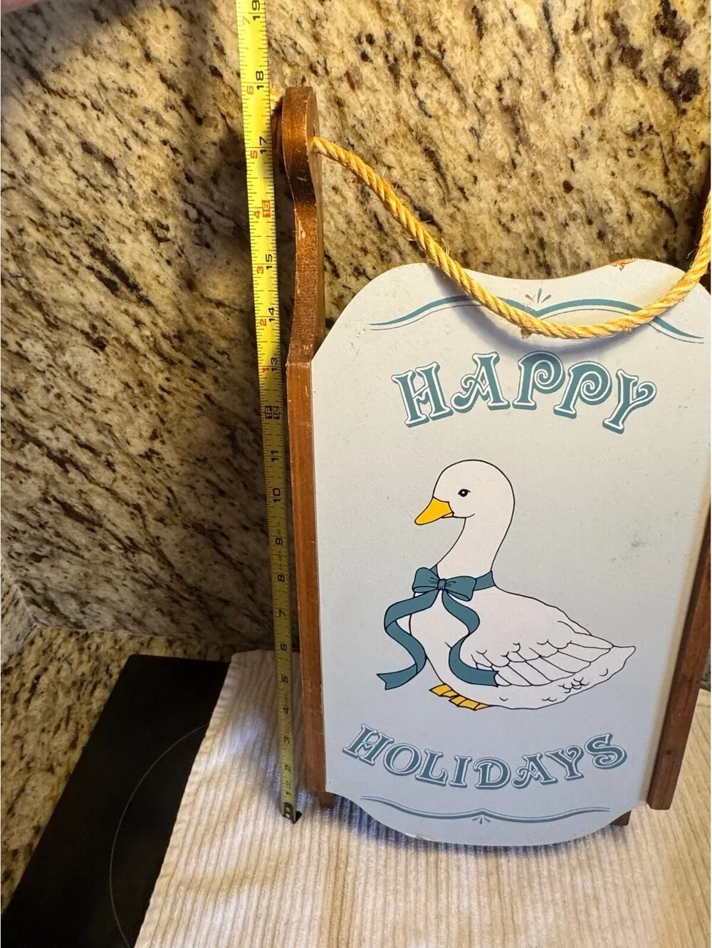 Happy Holidays Duck Hanging Shelf Sled